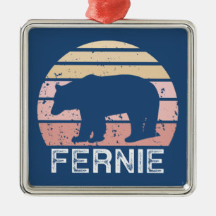 Fernie British Columbia Retro Bär Ornament Aus Metall