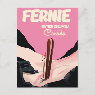 Fernie British Columbia Ski Poster Postkarte