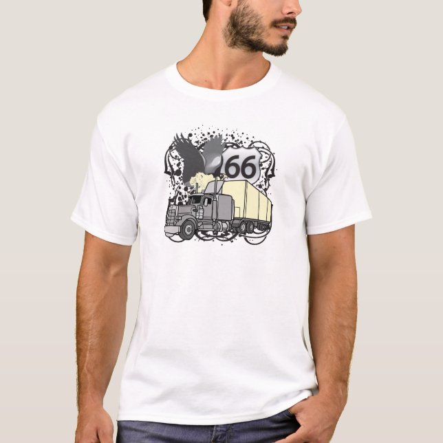 Fernlastfahrer des Weg-66 T-Shirt (Vorderseite)