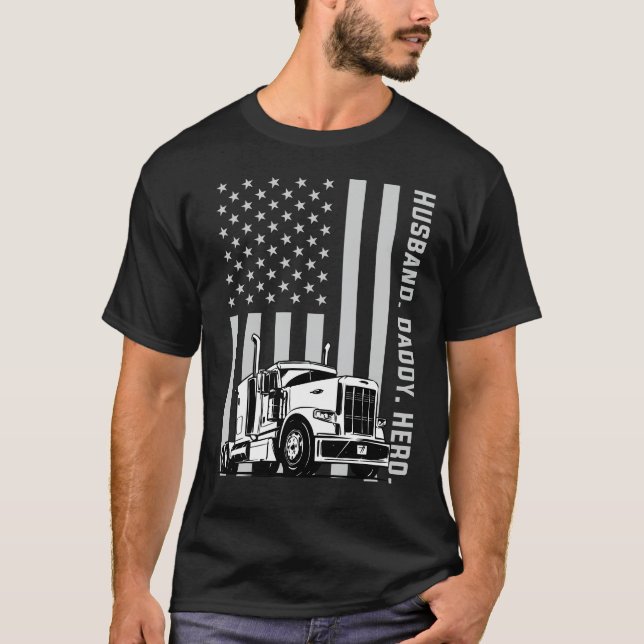 Fernlastfahrer-Vater-LKW-Fahrer-amerikanische T-Shirt (Vorderseite)