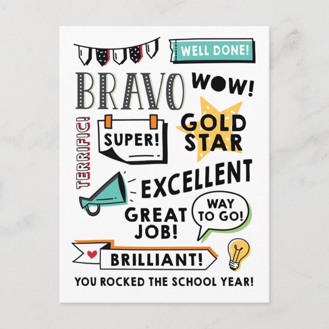 Fernlernen Ende des Jahres Postkarte (Vorderseite)