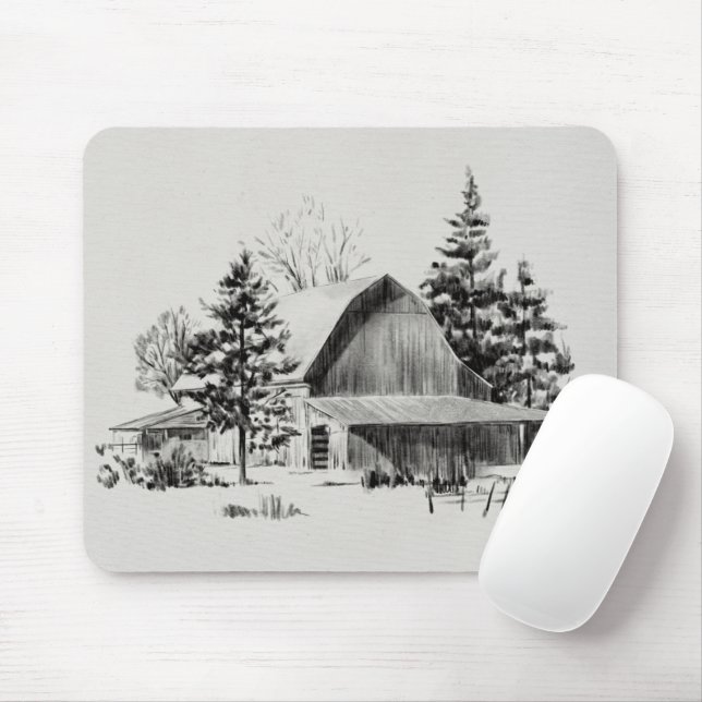 Fernrohrskizze II Mousepad (Mit Mouse)