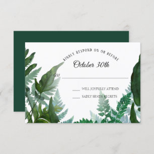 Ferns Forest Foliage Leaf Greenerity UAWG Wedding Einladung