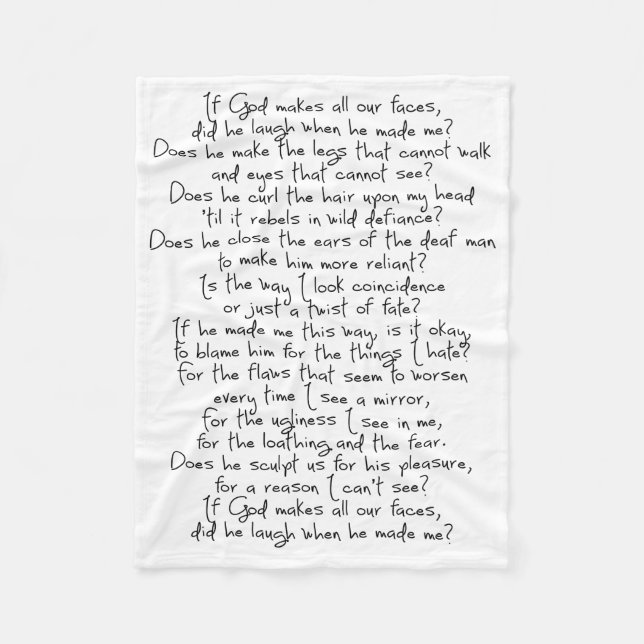 Ferns Gedicht Fleecedecke (Vorderseite)