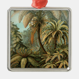 Ferns Palm Tree Antique Botanischer Garten Silbernes Ornament