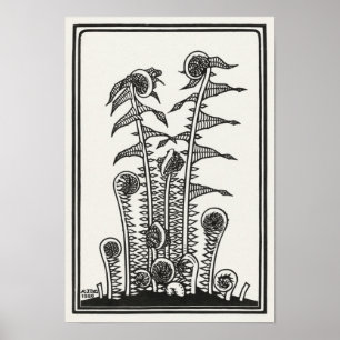 Ferns von Julie de Graag Art Nouveau Poster