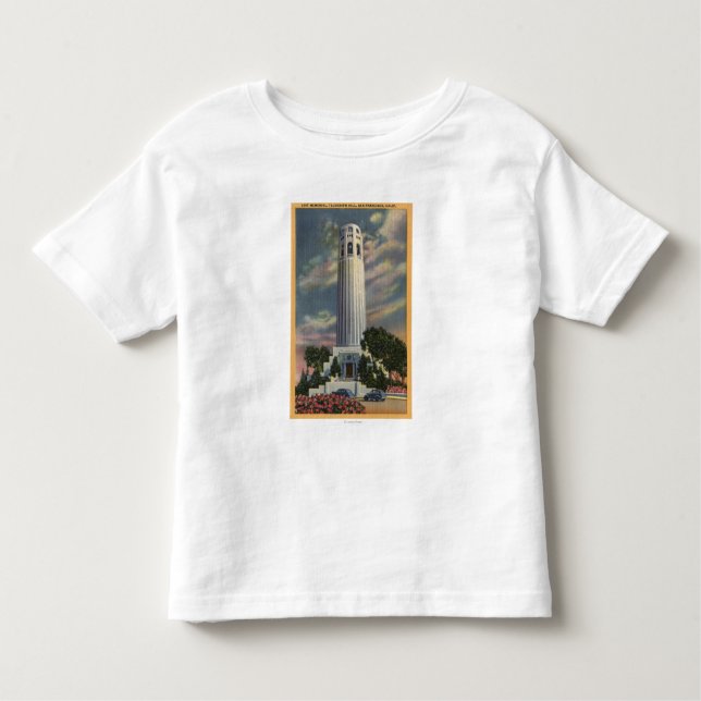 Fernschreiber-Hügel-Ansicht mit Coit Denkmal Kleinkind T-shirt (Vorderseite)