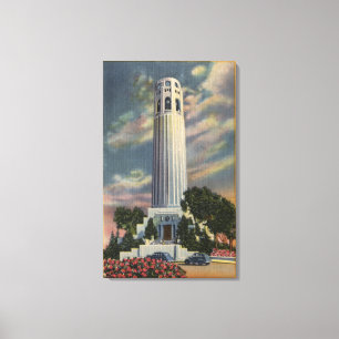 Fernschreiber-Hügel-Ansicht mit Coit Denkmal Leinwanddruck
