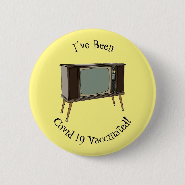 Fernseh-Cartoon-Illustration Button (Vorderseite)