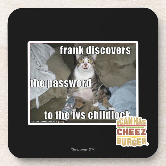 Fernsehen Childlock Getränkeuntersetzer (Vorderseite)