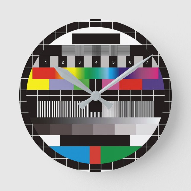 Fernsehen Runde Wanduhr (Vorderseite)