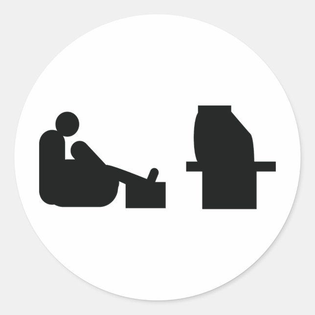 Fernseher Runder Aufkleber (Vorderseite)