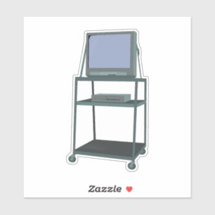 Fernseher und Videorecorder im Klassenzimmer 80er  Aufkleber