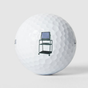 Fernseher und Videorecorder im Klassenzimmer 80er Golfball