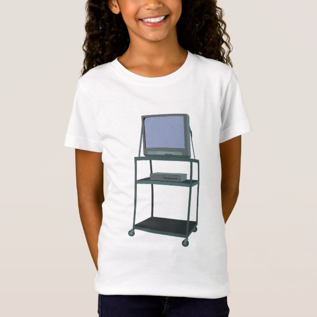 Fernseher und Videorecorder im Klassenzimmer 80er  T-Shirt (Vorderseite)