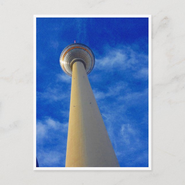 Fernsehturm blau postkarte (Vorderseite)
