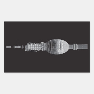 Fernsehturm (Fernsehturm), Berlin, Grau (tv14bw) Rechteckiger Aufkleber
