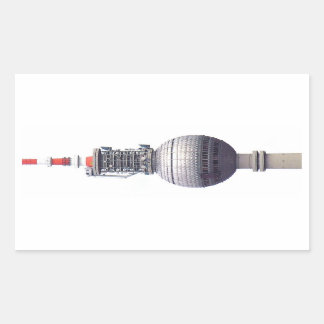 Fernsehturm (Fernsehturm), Berlin, Rot (TV14) Rechteckiger Aufkleber