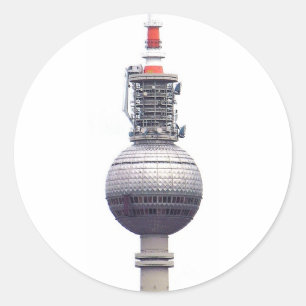 Fernsehturm (Fernsehturm), Berlin, Rot (TV14) Runder Aufkleber