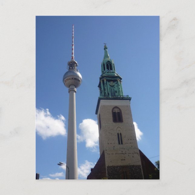Fernsehturm Glockenturm Postkarte (Vorderseite)