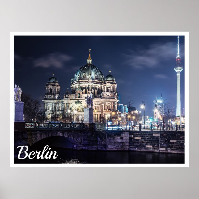 Fernsehturm und Berliner Dom in Berlin Poster (Vorne)