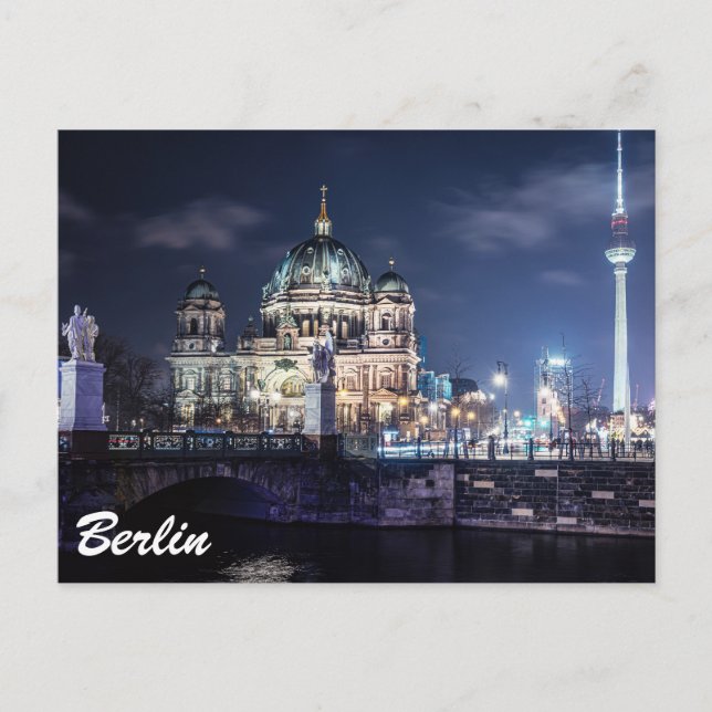 Fernsehturm und Berliner Dom in Berlin Postkarte (Vorderseite)