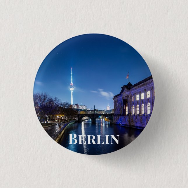 Fernsehturm und Museumsinsel in Berlin, Deutschlan Button (Vorderseite)