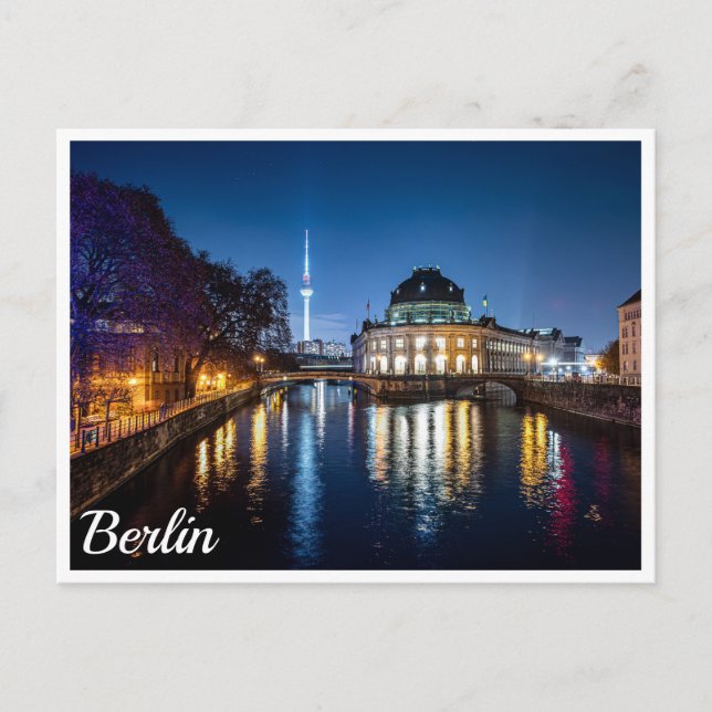 Fernsehturm und Museumsinsel in Berlin, Deutschlan Postkarte (Vorderseite)
