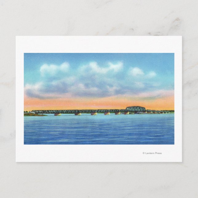 Fernsicht auf den See auf die Neue Brücke Postkarte (Vorderseite)