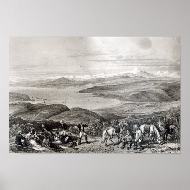 Fernsicht auf den Vulkan Aconcagua Poster (Vorne)