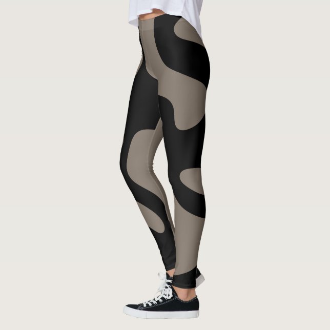 Fernsignale: Abstrakt Schwarz & Grau Leggings (Links)