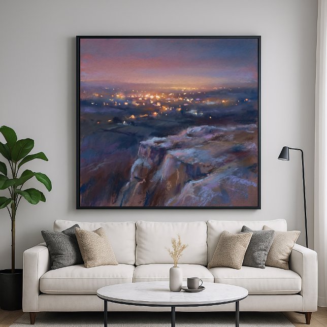 Fernstädtische Lichter - Impressionistischer Paste Poster (Von Creator hochgeladen)