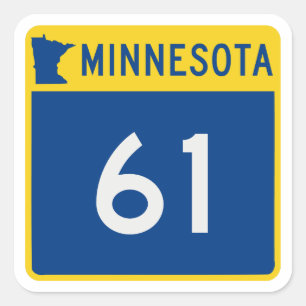 Fernverkehrsstraße Minnesota 61 Quadratischer Aufkleber