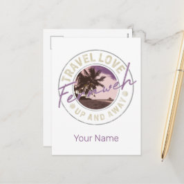 Fernweh Palm und Beach Vintage Reise Souvenir Feiertagspostkarte