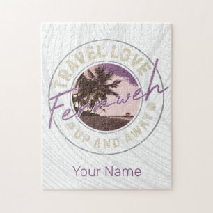 Fernweh Palm und Beach Vintage Reise Souvenir Puzzle