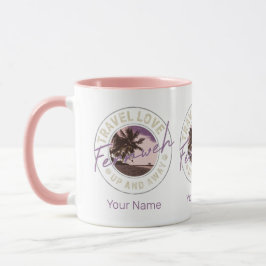 Fernweh Palm und Beach Vintage Reise Souvenir Tasse