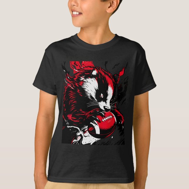 Ferocious Badger Football Lover Wisconsin Game Day T-Shirt (Vorderseite)