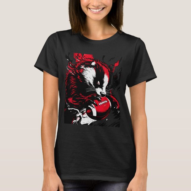 Ferocious Badger Football Lover Wisconsin Game Day T-Shirt (Vorderseite)