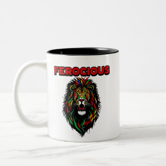 Ferocious Colorful Lion Zweifarbige Tasse