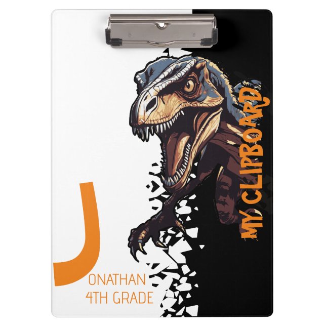 Ferocious Dino Velociraptor Kids Klemmbrett (Vorderseite)