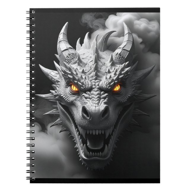 Ferocious Dragon Head Portrait Notizblock (Vorderseite)