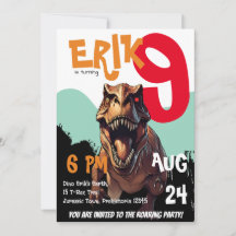 Ferocious T-Rex Roaring Dino Einladung zum Geburts