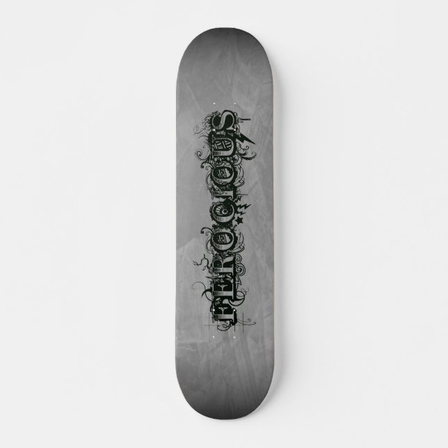 Ferocious Tattoo Slate Gray Ombre Skateboard (Vorne)
