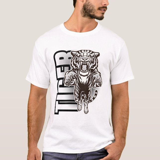 Ferocious Tiger Roar Graphic T-Shirt (Vorderseite)