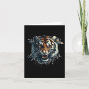 Ferocious Tiger Wasserfarbe Malaufkleber Karte