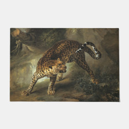 Ferocious Wild Leopard (von Jean-Baptiste Oudry) Fußmatte
