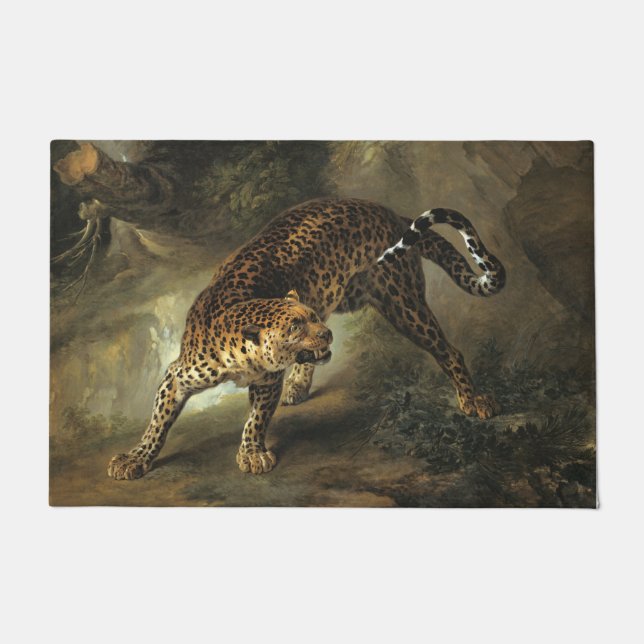 Ferocious Wild Leopard (von Jean-Baptiste Oudry) Fußmatte (Vorderseite)