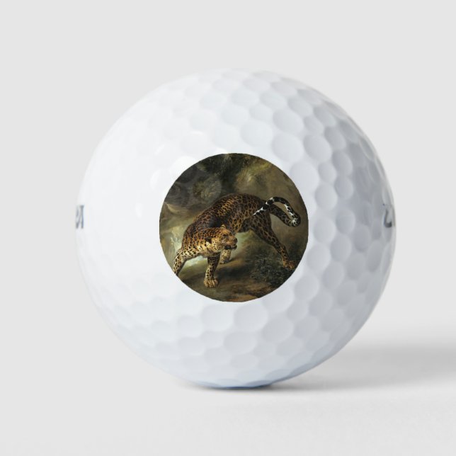 Ferocious Wild Leopard (von Jean-Baptiste Oudry) Golfball (Vorderseite)