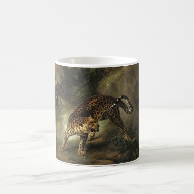 Ferocious Wild Leopard (von Jean-Baptiste Oudry) Kaffeetasse (Mittel)