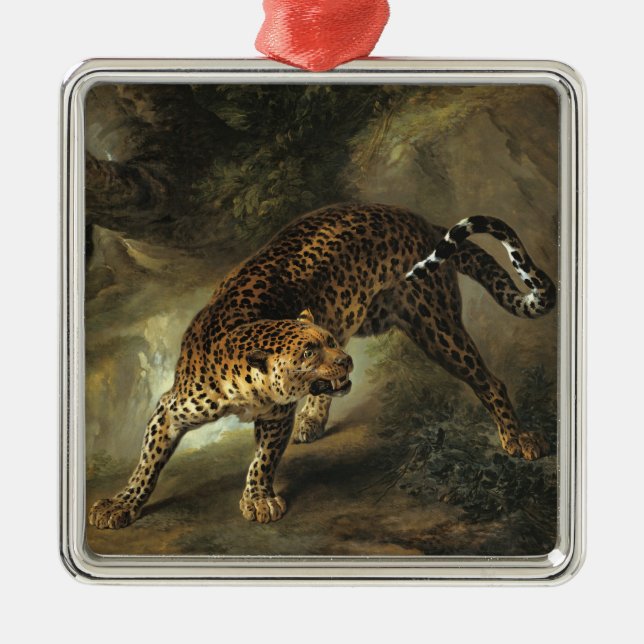 Ferocious Wild Leopard (von Jean-Baptiste Oudry) Ornament Aus Metall (Vorne)